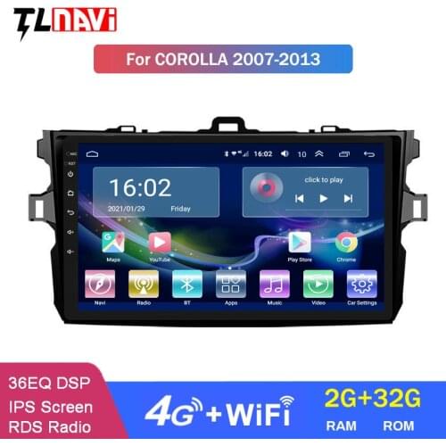 4G LTE 2G RAM 9 Inch Android 10 Car DVD GPS Navigation For Toyota Corolla 2007-2013 Stereo Multimedia Player