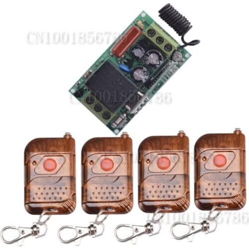 220V 10A RF Wireless Remote Control Switch System 1CH Interruptor 1Receiver&4Transmitter Light Lamp LED SMD A ON B OFF