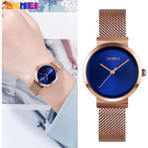 SKMEI Brand Luxury Quartz Women Watches Fashion Ladies Bracelet Clock Waterproof Steel Strap Female Wristwatch relogio feminino