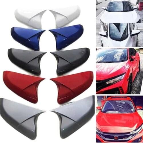 Roxform Batman Mirror Cover Car Exterior Accessories Tuning For Honda Civic FC5 2016 2017 2018 2019 2020 2021