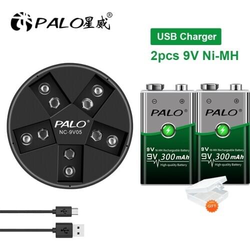 2-8Pcs Micro USB 9V 6F22 300mAh 9 Volt Li-ion Li ion Lithium 9v Rechargeable Battery for Helicopter Model Microphone Guitar Toy