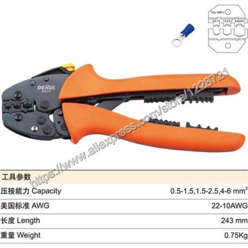 FSA-056YJ strength-saving mini-typeFor Insulated Terminals crimping plier CRIMPING PLIER 0.5-1.5 1.5-2.5 4-6mm2AWG 22-10