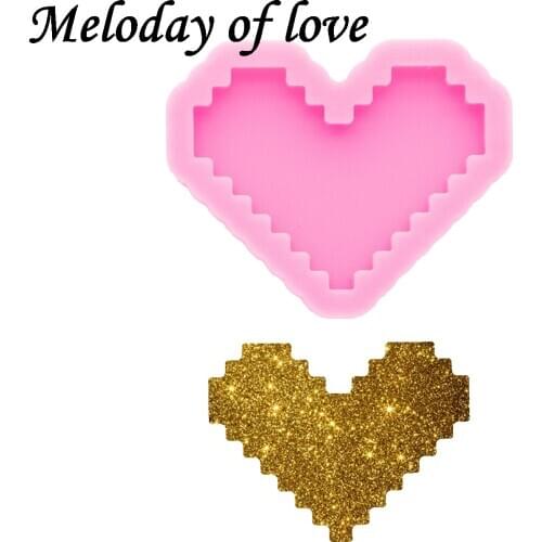 Glossy 3cm Love Heart Shape Badge Reel Silicone Epoxy Mould DIY Handmade Making Jewelry Tools DY0576