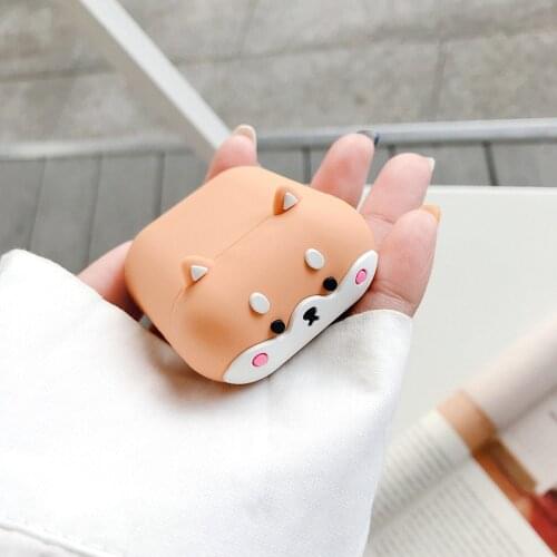 Ins Cute Corgi Cover for Airpods 1 2 Case Earphone Silicone Bluetooth Wireless Protective Case for AirPods Dog Protective Shell