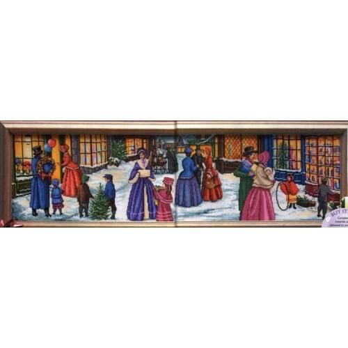 Top Quality Lovely Hot Selling Counted Cross stitch Kit A Victorian Christmas Eve Winter Street Snow