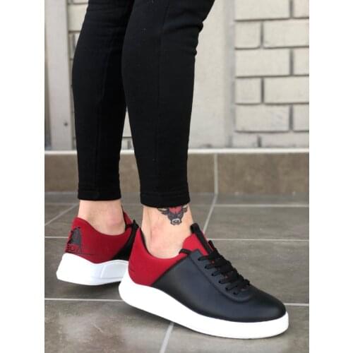 BA0031 Sneakers Black White Red Sole Casual Men Shoes