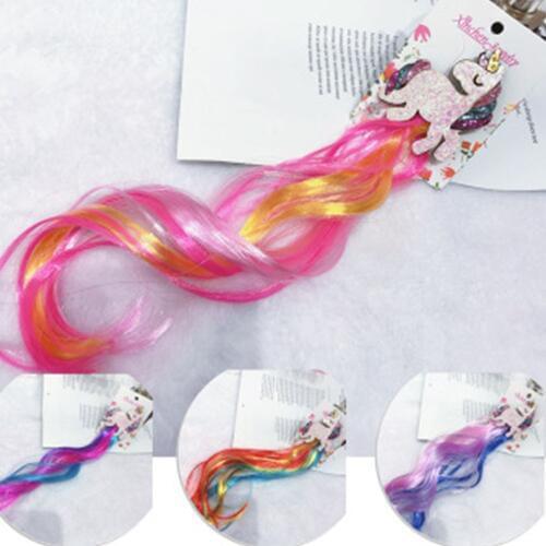 New Girls Cute Cartoon Unicorn Colorful Wigs Hairpins Princess Sweet Headband Hair Clips Barrettes Kids Fashion Hair Accessories