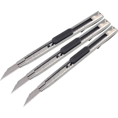 3 pcs stainless steel art knife small portable office supplies paper cutter student stationery hand tool