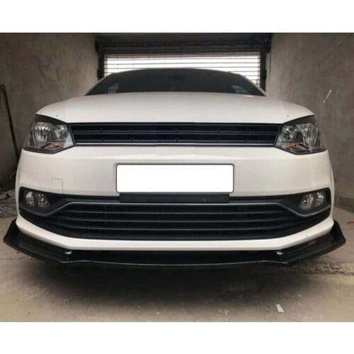 Volkswagen VW Polo For 2009-2017 Car Front BUMPER 3 Pcs Black Splitter Diffuser Lip Body Kit Spoiler Bumpers