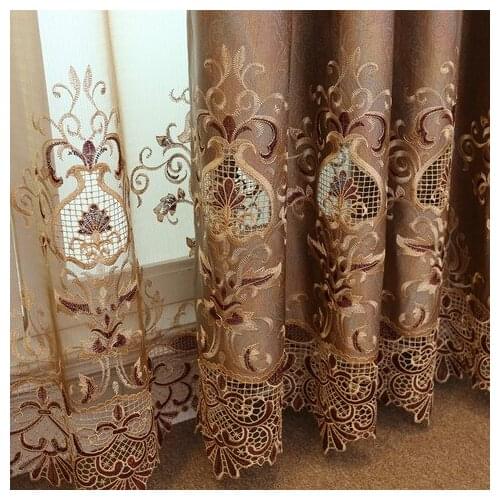 European Schneider Embroidery Semi-shading Curtains For Living Dining Room Bedroom