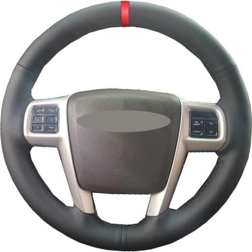 Hand Sewing Car Steering Wheel Cover Wrap Volant For Chrysler 200 300 2011-2014 Town and Country (Town & Country) Grand Voyager