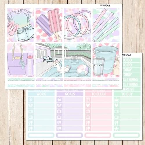 7sheets/pack Happy summer stationery stickers Weekly Label Decorative Sticker DIY Planner Diary Scrapbooking Album Stickers