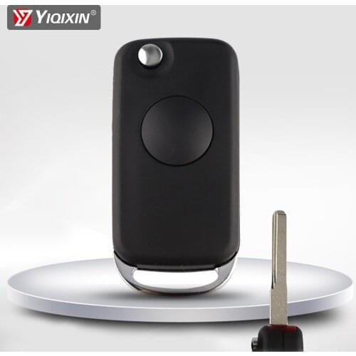 YIQIXIN NEW Replacement Flip 1 Button Car Remote Key Shell For Mercedes Benz SLK E113 A C E S W168 W202 W203 HU64 Blade Key Case