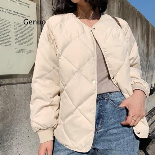 Winter Fashion Outwear Casual Jackets Solid Tops All-Match Simple Fresh Stylish Warm Women Coat Loose Thicken