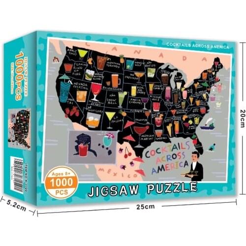 1000pcs Jigsaws Cocktail map model Scenery Photo for Family Game Children Adult Relief Stress Toy Hotel Room Decoration