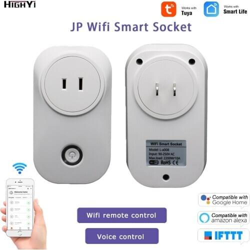 10A JP Smart WiFi Plug Remote Voice Control Power Monitor Socket Outlet Adaptor Timing work with Alexa Google Home Tuya