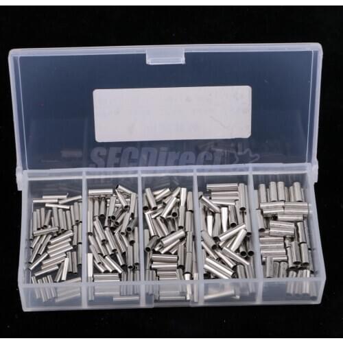 250pcs Fishing Single Barrel Crimp Sleeves Connectors Fishing Tackle Rigs