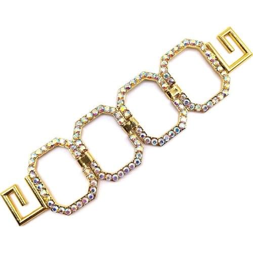 Free Shipping! Wholesale Fashion Gold Plated Crystal AB Rhinestone Connector Buckle For Bikini