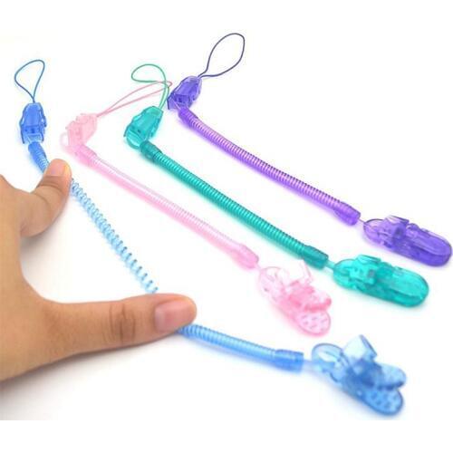 Infant Baby Toddler Pacifier Chain Dummy Pacifier Spring Soother Nipple Clip Holder Strap Baby Pacifier Clip Chain Nipple Holder