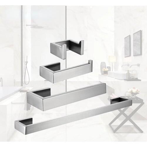 Toilet Paper Holder Towel Hooks Bathroom Accessories Kit Bar Stainless Steel Bedroom Metal Mounting Kitchen Bath Hardware Sets