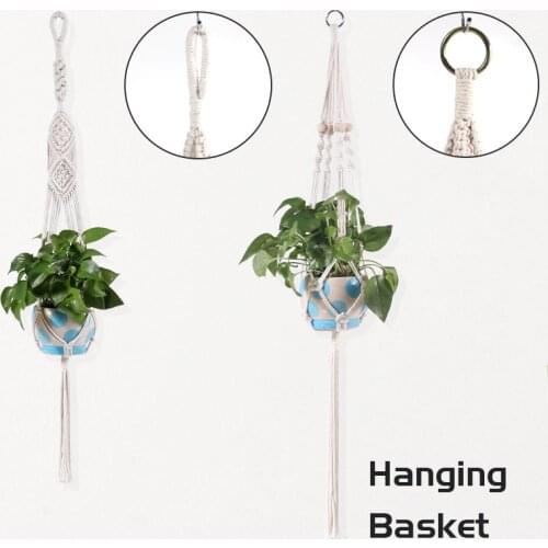 Home Decor Handmade Macrame Plant Hanger Pattern Vintage Cotton Linen Flowerpot Holder Indoor Wall Hanging Basket Boho Wedding