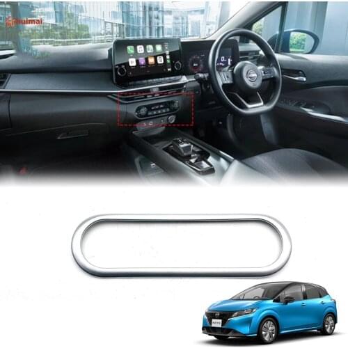 For Nissan Note 2021 E13 ABS Chrome Matte Central Console Air Conditioning Adjusting Box Car Accessories