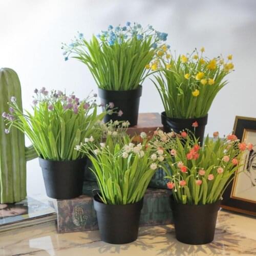 Potted Artificial Gypsophila Flower Bonsai Stage Office Garden Wedding Party