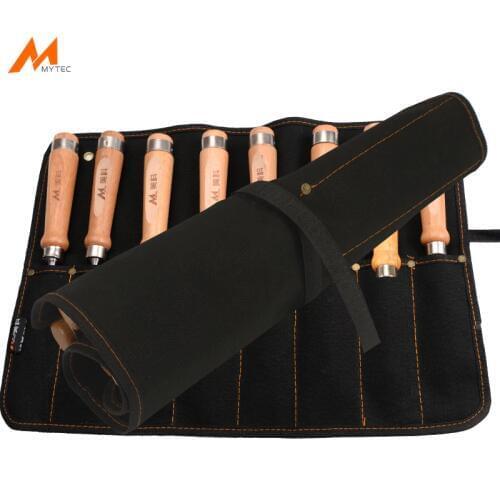 8-piece Carving Chisels Set Canvas Storage Bag Pocket Roll Holder Woodworking Chisel 6, 8, 12, 14, 16, 18, 20, 24mm