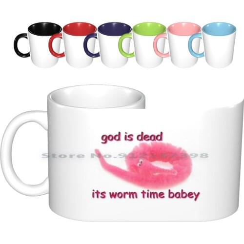 A Worm With Love ( Revised ) Ceramic Mugs Coffee Cups Milk Tea Mug Worm Time Worm On A String String Magic Worm Worm Babey God