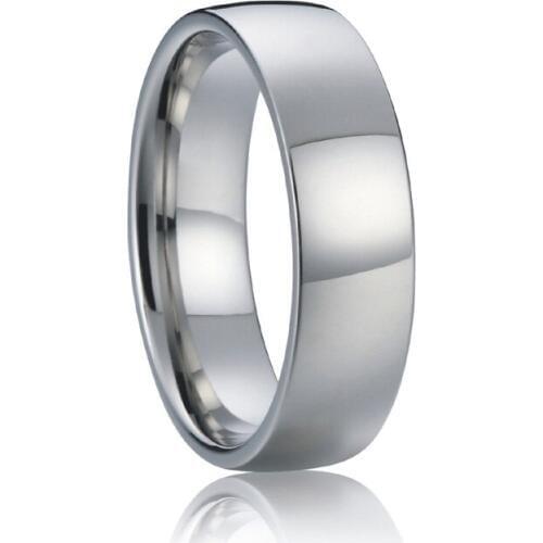 100pcs high polishing 316L stainless steel rings men 6mm Anniversary jewelry wedding band couple Rings for women