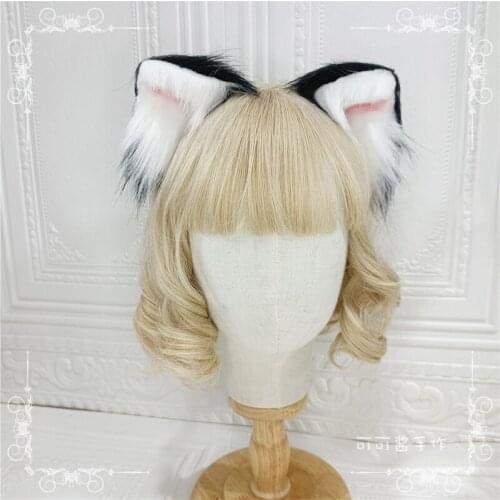 Cute Japanese Style Cat Ears Barrettes Hand-Made Simulation Animal Ears Hair Accessories Hairclips Plush Headband KC Side Clip