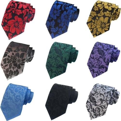 Mens Necktie Floral Pattern Business Tie Wedding Party Wide 8CM Neck Ties BWTHZ0331