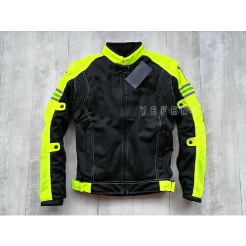 Black Yellow Summer Mesh Oxford Jacket Motorcycle Motocross Scooter Bike ATV Riding Protective Mens Suit