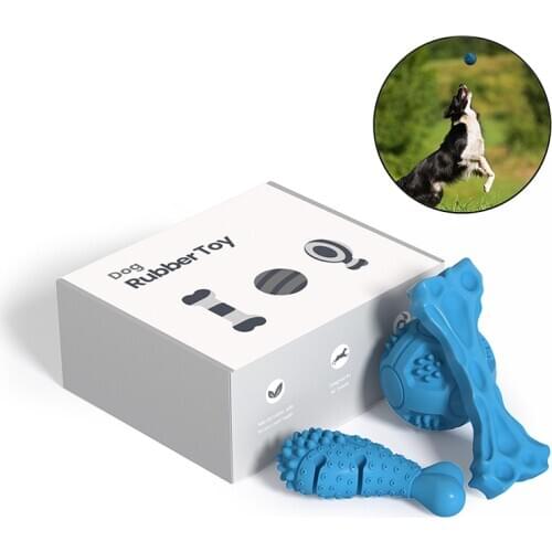 Soft Dog Chew Toy Rubber Pet Dog Teeth Cleaning Toy Aggressive Chewers Food Treat Dispensing Toys for Puppy Small Dogs