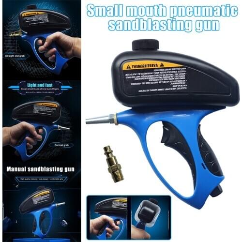 Sand Blaster Handheld Pneumatic Gravity Feed Portable Sandblasting Tool Works with All Blasting Abrasives CLH@8