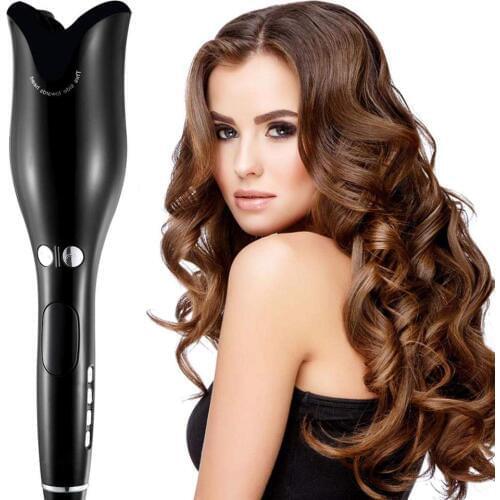 Hair Curler Spin N Curl Wand Rose-shaped Automatic Curling Iron Rotating Ceramic LCD 1 Inch USB Charging Air Spin Curler Tool