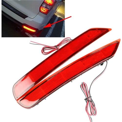 Fit For Subaru Forester 2008-2017 One Pair High Quality Car Rear Bumper Brake Lights Black & Red Lens Driving LED Tail Stop Lamp