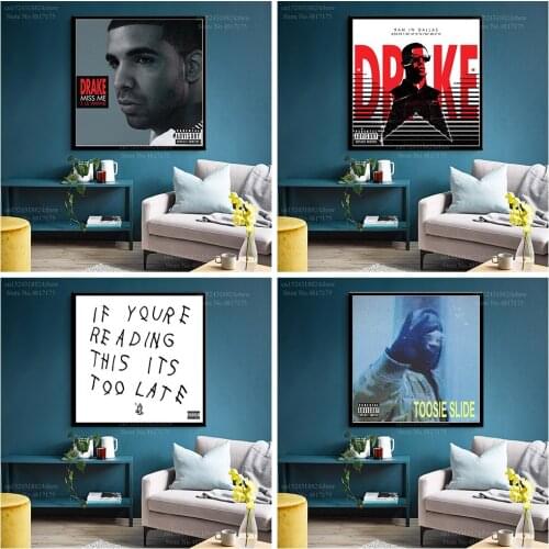 Drake Poster Rapper Singer Music Album Miss Me Views More Life No Frauds Canvas Painting Wall Art Posters and Prints Home Decor