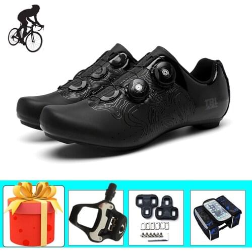 Professional Cycling Shoes Road Sapatilha Ciclismo Bicicleta Triatlon Self-locking Breathable Racing Bicycle Footwear Add Pedals
