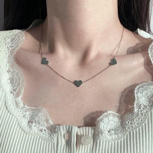 Simple Heart-shaped Metal Pendant Necklace Fashion Womens Wedding Party Choker Accessories Romantic Valentines Day Jewelry
