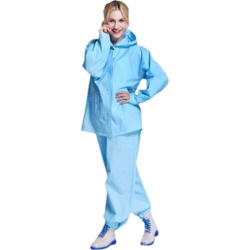 Simple solid color raincoat and Pants Set womens split raincoat mens waterproof car transparent fashion riding raincoat