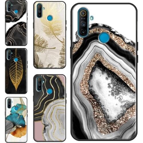 Luxury Gold Foil Art For OnePlus 9 8 Pro 7 Nord 9R 8T Case Cover For Realme 8 Pro 7 6 Q3 C3 C11 C15 C21 GT Neo