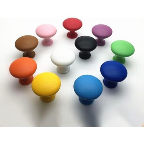 Modern childrens room cartoon handle American wardrobe door handle black and white yellow blue pink color cabinet drawer handle