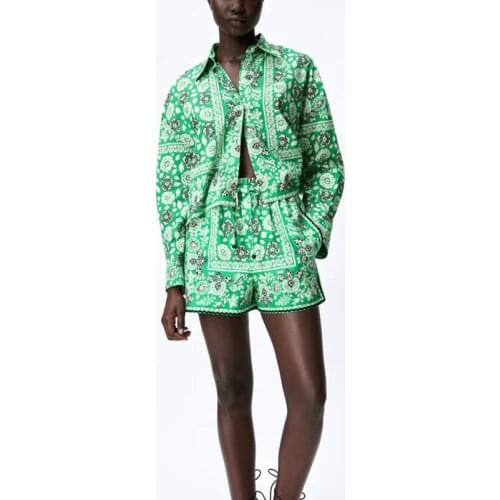 New Summer celebrity style shorts ladies floral print shorts elastic waist straight-leg short pants