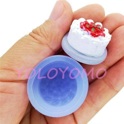 G614YL 26.4mm x 14mm 3D Cake Silicone Mold Fondant Cupcake Decoration Chocolate Candy Resin Jewerlry Making Soap Pendant Clay