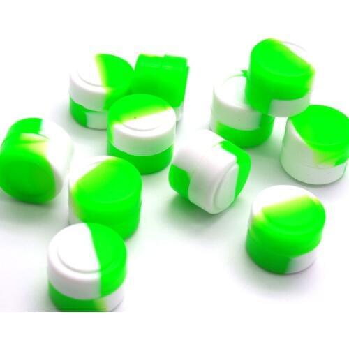 5pcs 2ml Silicone Box Wax Dry Herb Jars Dab Round Shape Silicone Container Jar Dry Herb Oil Wax Vaporizer
