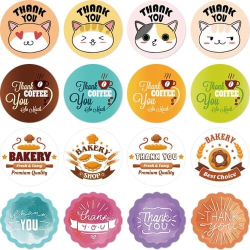 Thank you label round seal aesthetic sticker friend envelope gift food holiday school office stationery