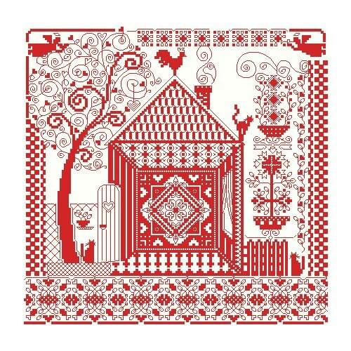 Cross stitch Handmade 14CT Counted Canvas DIY,Cross-stitch kits,Embroidery Panna-CO886 OK Garden House 36-36