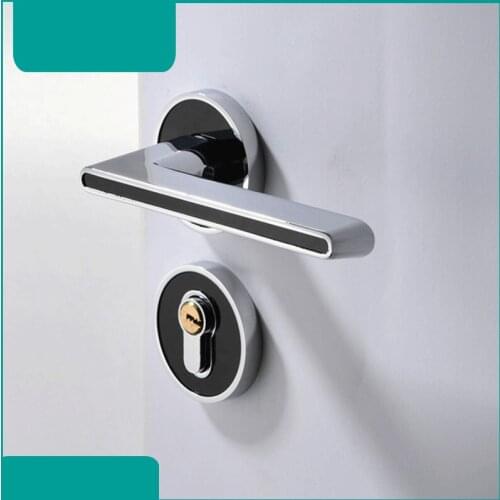 1 Set Modern Style Indoor room door lock bedroom Aluminum Alloy Mute split lock bathroom door handle lock Hardware Accessories
