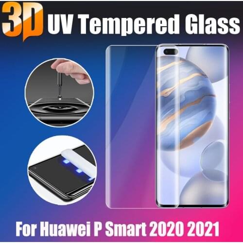 Privacy Anti-Blue UV Tempered Glass For Huawei P Smart 2020 2021 Liquid Full Glue Screen Protector For P Smart Plus 2018 2019 Z